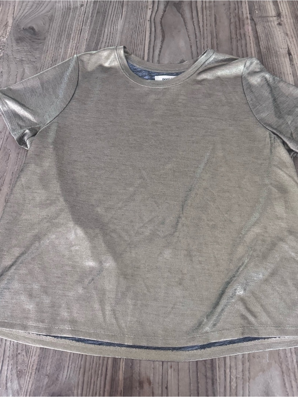 Metallic Gold Short-Sleeve Tee - Shimmering Everyday Top